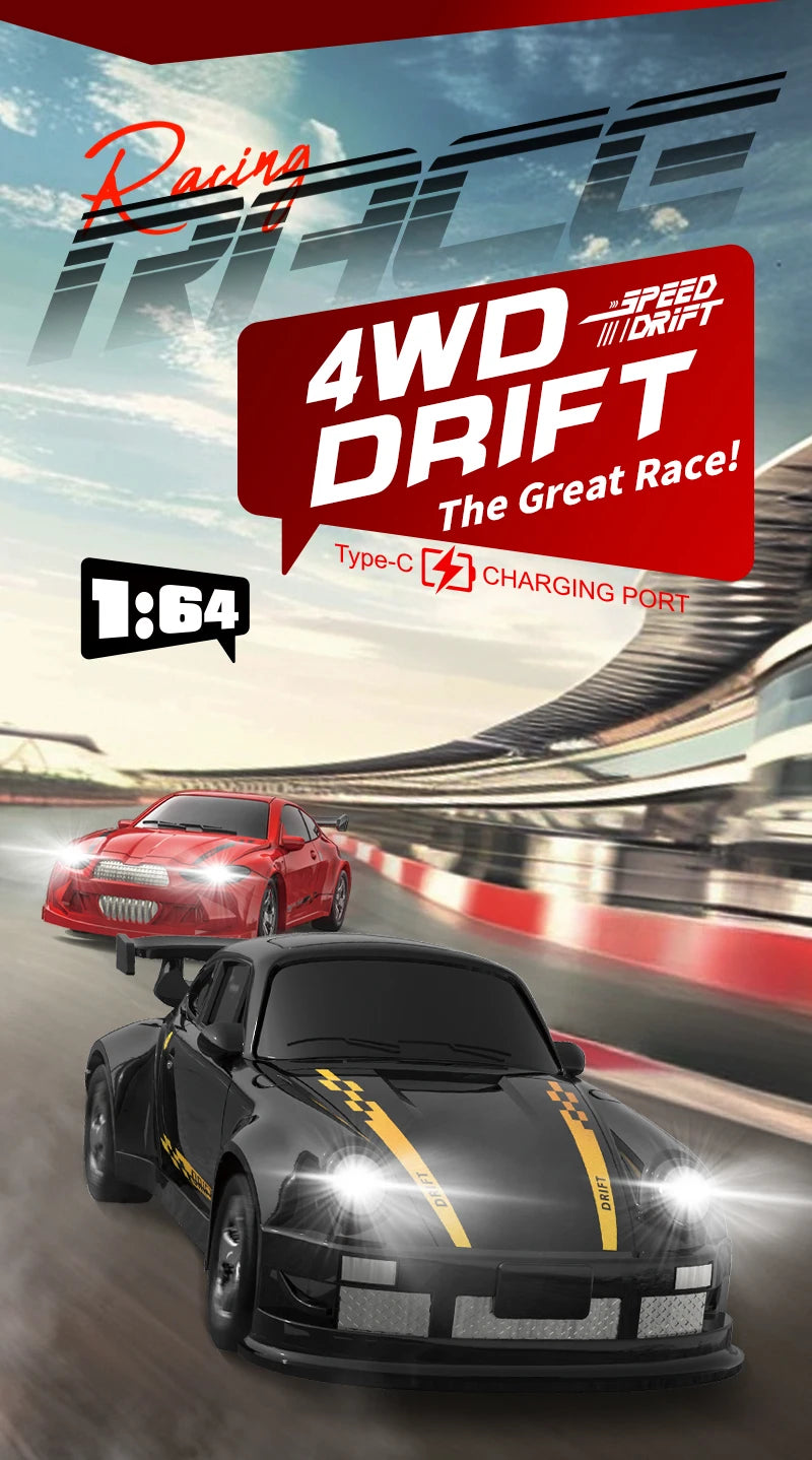 1/64 2.4G High speed Mini Drift Rc Car 4WD Remote Control Car Four Wheel Drive Radio Controlled Mini Racing Model Boy Toy Gifts