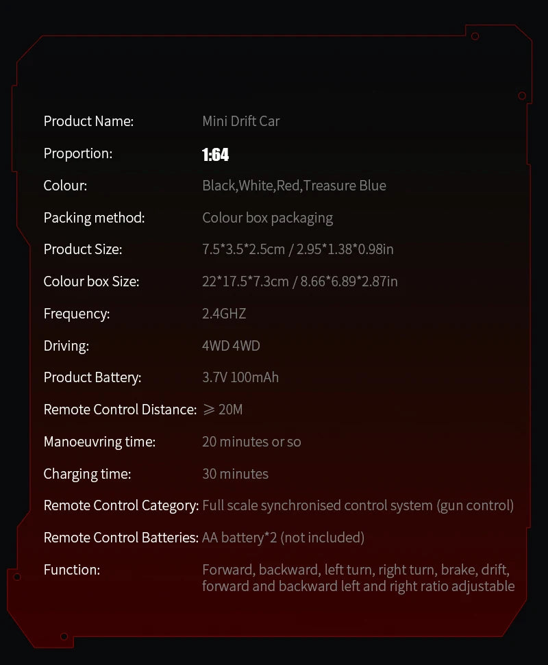 1/64 2.4G High speed Mini Drift Rc Car 4WD Remote Control Car Four Wheel Drive Radio Controlled Mini Racing Model Boy Toy Gifts